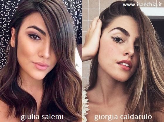Somiglianza tra Giulia Salemi e Giorgia Caldarulo