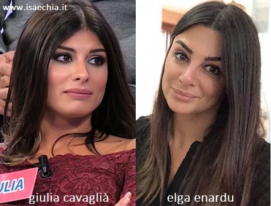 Somiglianza tra Giulia Cavaglià e Elga Enardu