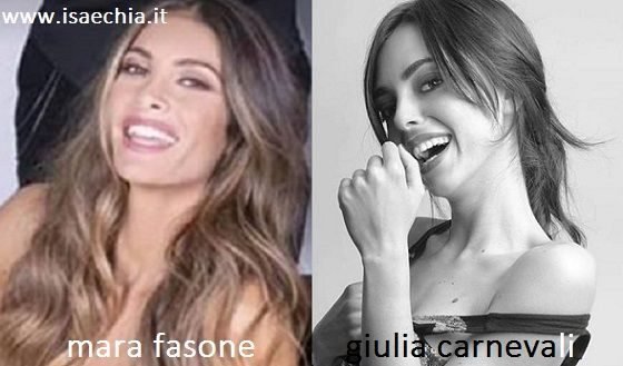 Somiglianza tra Mara Fasone e Giulia Carnevali