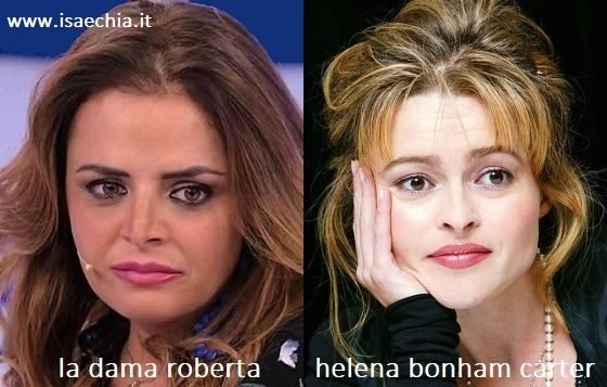 Somiglianza tra Roberta, dama del Trono over di 'Uomini e Donne', e Helena Bonham Carter