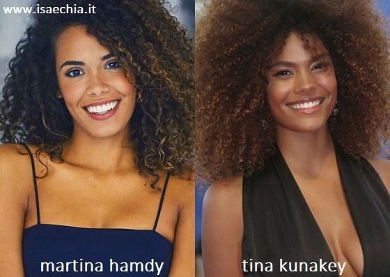 Somiglianza tra Martina Hamdy e Tina Kunakey
