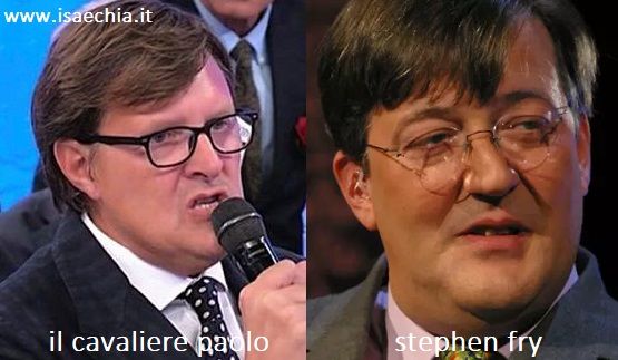 Somiglianza tra Paolo, cavaliere del Trono over di 'Uomini e Donne', e Stephen Fry