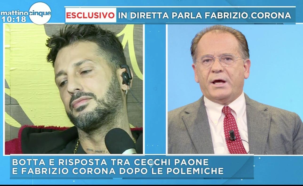 ‘Mattino 5’, accesa lite tra Alessandro Cecchi Paone e Fabrizio Corona, che ironizza: “La signorina si sta arrabbiando!” (Video)