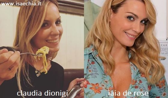 Somiglianza tra Claudia Dionigi e Iaia de Rose