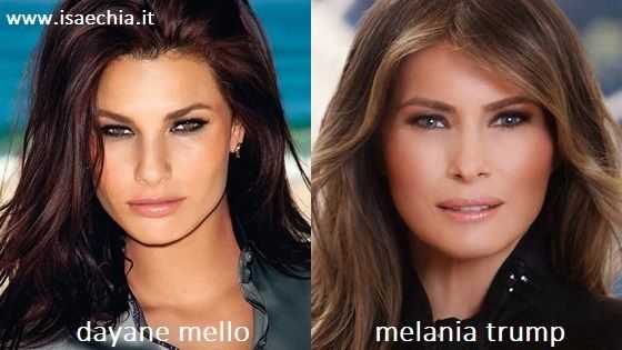 Somiglianza tra Dayane Mello e Melania Trump