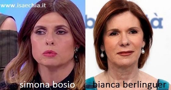 Somiglianza tra Simona Bosio e Bianca Berlinguer
