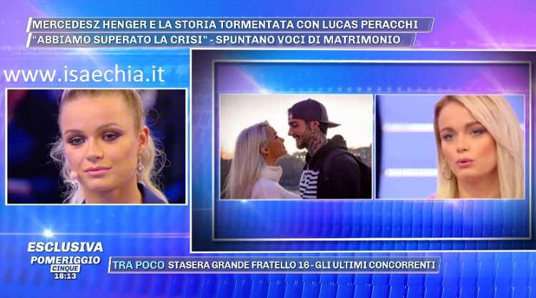 ‘Pomeriggio 5’, Mercedesz Henger annuncia a sorpresa: “Io e Lucas Peracchi andiamo a convivere!” (video) article-post
