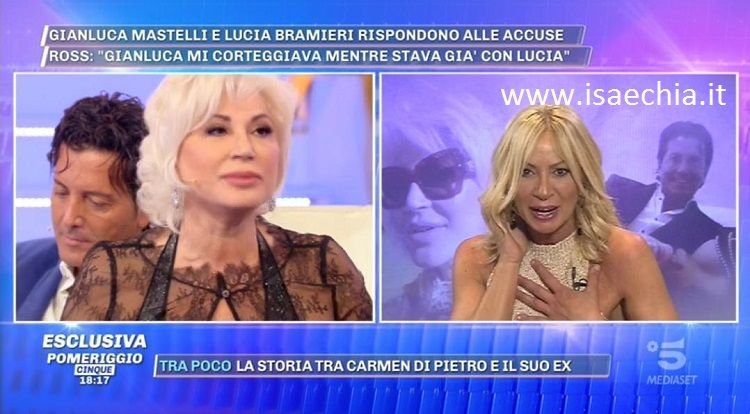 ‘Pomeriggio 5’, non c’è pace per Lucia Bramieri e il suo Gianluca Mastelli: nella loro relazione si intromette un’altra donna! (video)