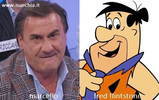 Somiglianza tra Marcello, cavaliere del Trono over di ‘Uomini e Donne’, e Fred Flintstone