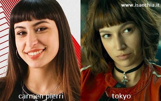 Somiglianza tra Carmen Pierri e Tokyo de ‘La Casa di Carta’