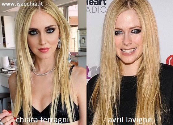 Somiglianza tra Chiara Ferragni e Avril Lavigne