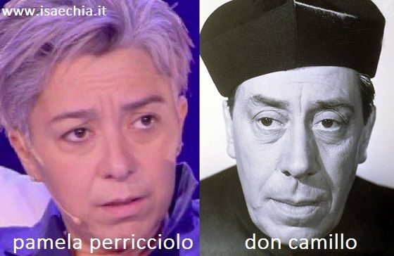 Somiglianza tra Pamela Perricciolo e Don Camillo