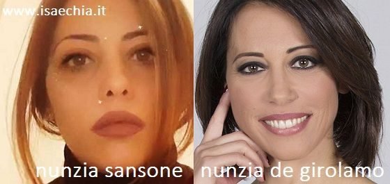 Somiglianza tra Nunzia Sansone e Nunzia De Girolamo