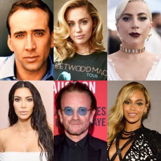 Nicolas Cage - Miley Cyrus - Lady Gaga - Kim Kardashian - Bono - Beyoncé