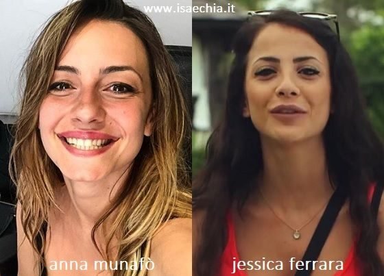 Somiglianza tra Anna Munafò e Jessica Ferrara di 'Ex on the Beach'