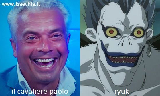 Somiglianza tra Paolo, cavaliere del Trono over di 'Uomini e Donne', e Ryuk di 'Death Note'