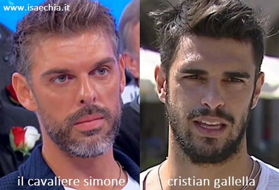 Somiglianza tra Simone, cavaliere del Trono over di 'Uomini e Donne', e Cristian Gallella