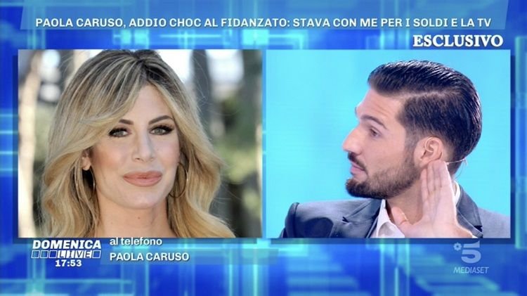 ‘Domenica Live’, Moreno Merlo si difende dalle accuse di Paola Caruso e l’attacca:”Mi insultava augurandomi anche la morte!”. Ma l’ex Bonas non ci sta e interviene in diretta! (Video)