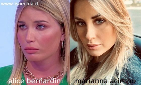 Somiglianza tra Alice Bernardini e Marianna Acierno