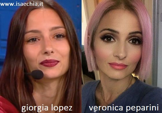 Somiglianza tra Giorgia Lopez e Veronica Peparini