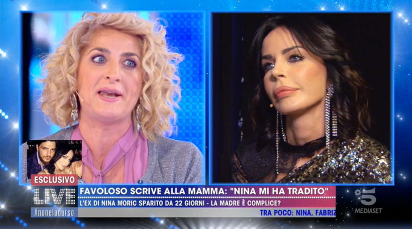 ‘Live – Non è la D’Urso’, acceso confronto in diretta tra Nina Moric e la mamma di Luigi Mario Favoloso che fa leggere in studio la mail del figlio: “Sono scappato perché ho scoperto che la mia donna mi ha tradito!” (Video) preview