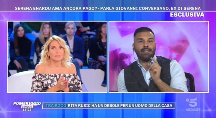 ‘Pomeriggio 5’, Giovanni Conversano contro Serena Enardu: “È una donna malata di visibilità. Vorrei entrare nella Casa del ‘Gf Vip 4’ per parlare con Pago”. E rivela un retroscena inedito di quando lui e l’ex tronista si lasciarono (Video) preview
