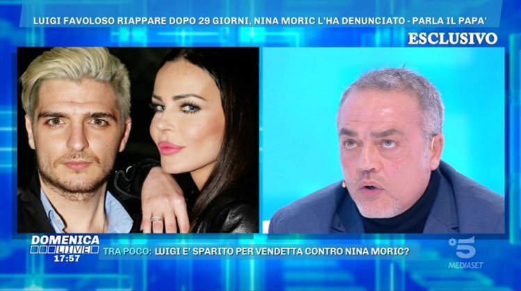 Luigi Favoloso gate, a ‘Domenica Live’ parla il papà: “Nina Moric non mi è mai piaciuta, la sua è una messinscena”. E svela di una presunta aggressione con dei coltelli (Video)