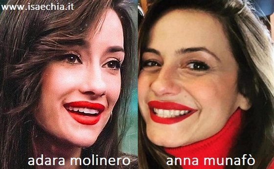 Somiglianza tra Adara Molinero e Anna Munafò