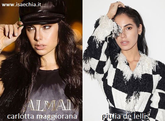Somiglianza tra Carlotta Maggiorana e Giulia De Lellis