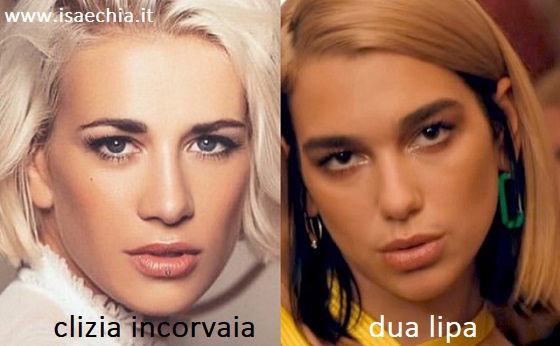 Somiglianza tra Clizia Incorvaia e Dua Lipa