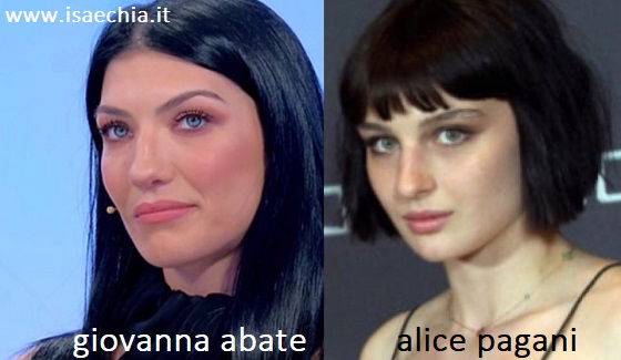Somiglianza tra Giovanna Abate e Alice Pagani