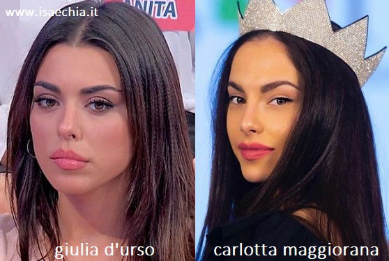 Somiglianza tra Giulia D'Urso e Carlotta Maggiorana