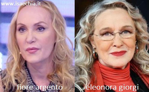 Somiglianza tra Fiore Argento e Eleonora Giorgi