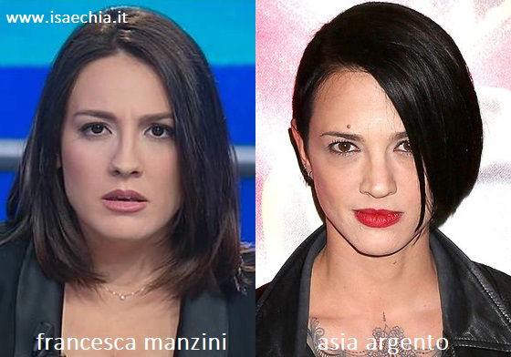 Somiglianza tra Francesca Manzini e Asia Argento