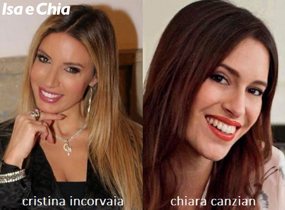 Somiglianza tra Cristina Incorvaia e Chiara Canzian