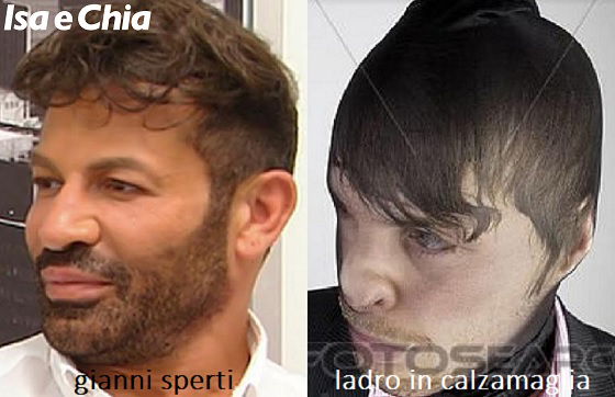 Somiglianza tra Gianni Sperti e un ladro in calzamaglia