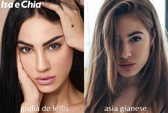 Somiglianza tra Giulia De Lellis e Asia Gianese