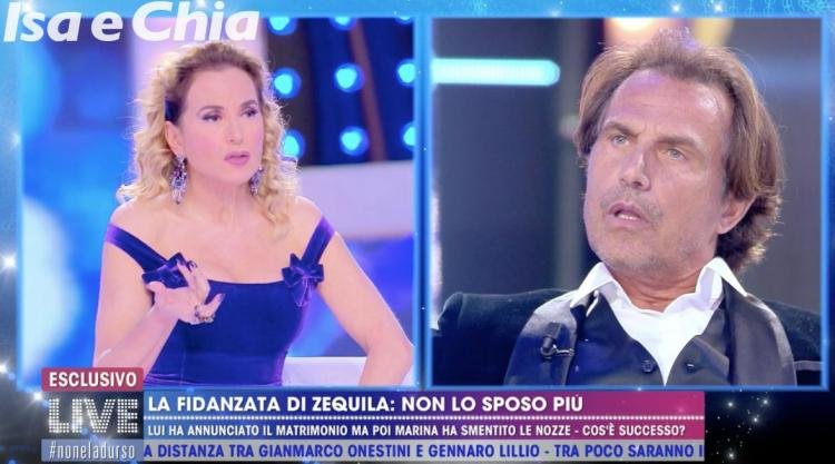 ‘Live – Non è la D’Urso’, Marina Fadda non vuole più sposare Antonio Zequila: la reazione dell’ex gieffino. E la stoccata sarcastica di Sossio Aruta (Video)