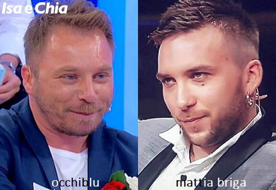 Somiglianza tra OcchiBlu, corteggiatore di Gemma Galgani nel Trono over, e Mattia Briga