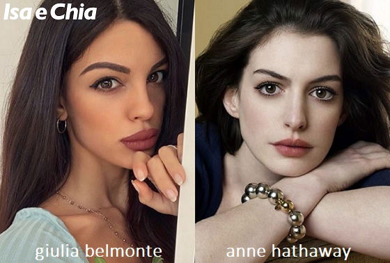 Somiglianza tra Giulia Belmonte e Anne Hathaway