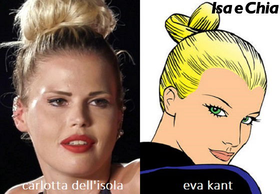 Somiglianza tra Carlotta Dell'Isola e Eva Kant