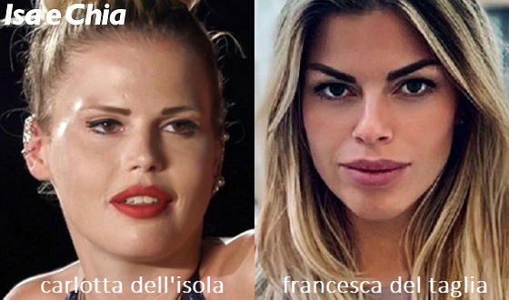 Somiglianza tra Carlotta Dell'Isola e Francesca Del Taglia