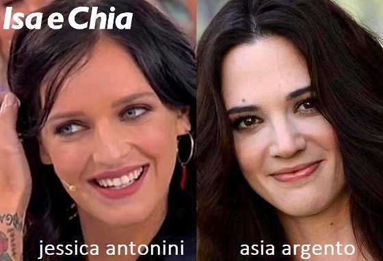 Somiglianza tra Jessica Antonini e Asia Argento