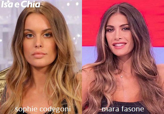 Somiglianza tra Sophie Codegoni e Mara Fasone