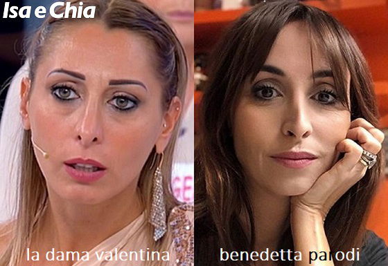 Somiglianza tra Valentina, dama del Trono over di 'Uomini e Donne', e Benedetta Parodi