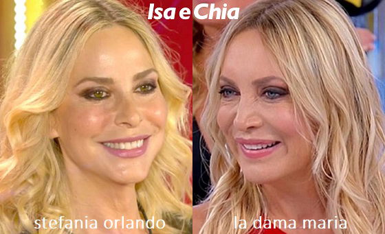 Somiglianza tra Maria, dama del Trono over di 'Uomini e Donne', e Stefania Orlando