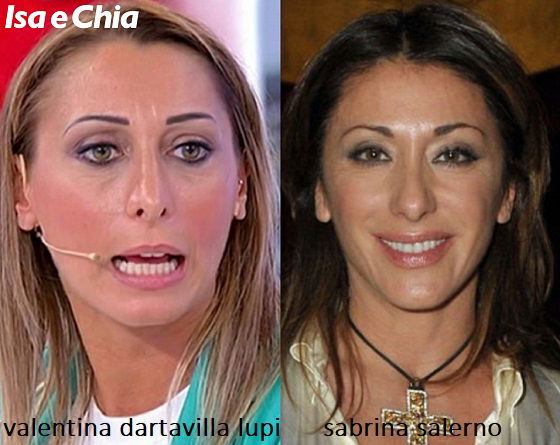 Somiglianza tra Valentina Dartavilla Lupi, dama del Trono over di 'Uomini e Donne', e Sabrina Salerno
