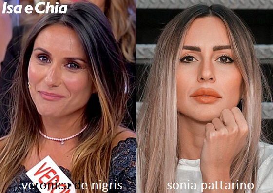 Somiglianza tra Veronica De Nigris, dama del Trono over di 'Uomini e Donne', e Sonia Pattarino