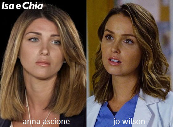 Somiglianza tra Anna Ascione e Jo Wilson di 'Grey's Anatomy'