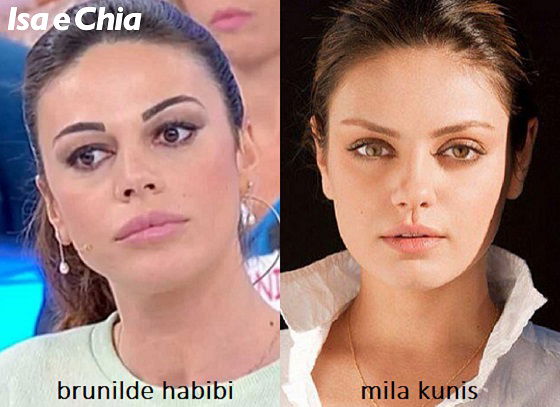 Somiglianza tra Brunilde Habibi, dama del Trono over di 'Uomini e Donne', e Mila Kunis